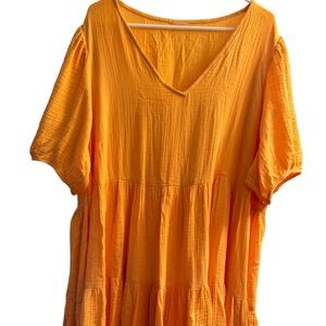 Orange baby doll dress